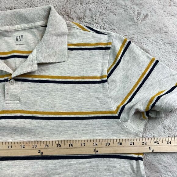 GAP Mens Short Sleeve Polo Shirt Size Large Stripe Cotton Stretch - Picture 4 of 7